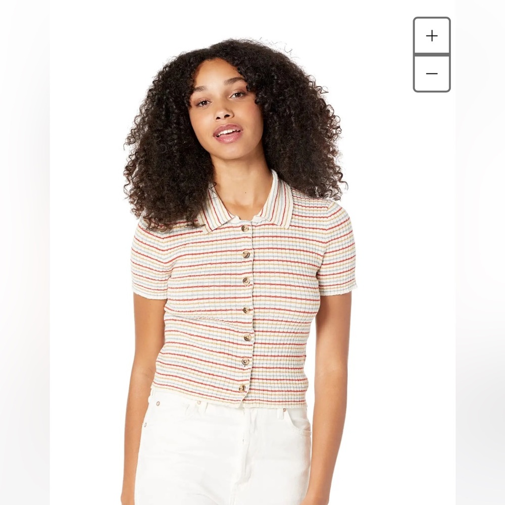 Madewell Button-Front Sweater Polo Size L